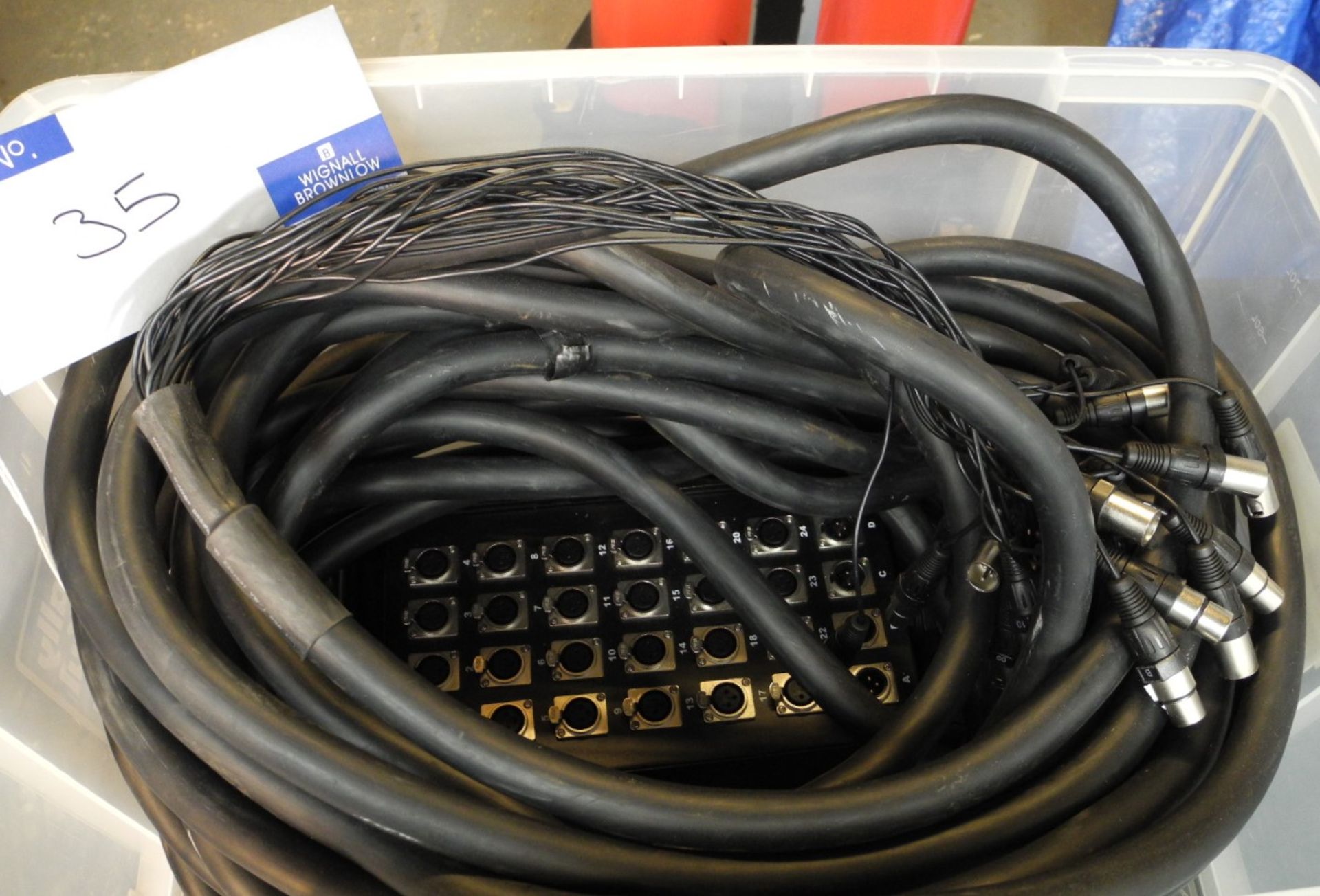 An Audio XLR Multicore; 24 send, 4 return, approx. 25m length, untested-located at PR Live, Unit