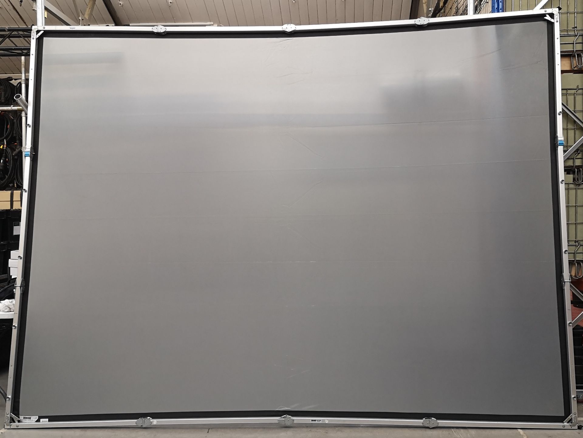 A DA-LITE 12ft x 9ft Rear Projection Fastfold Screen with frame, legs, bolts, screen surface, bag - Image 2 of 10