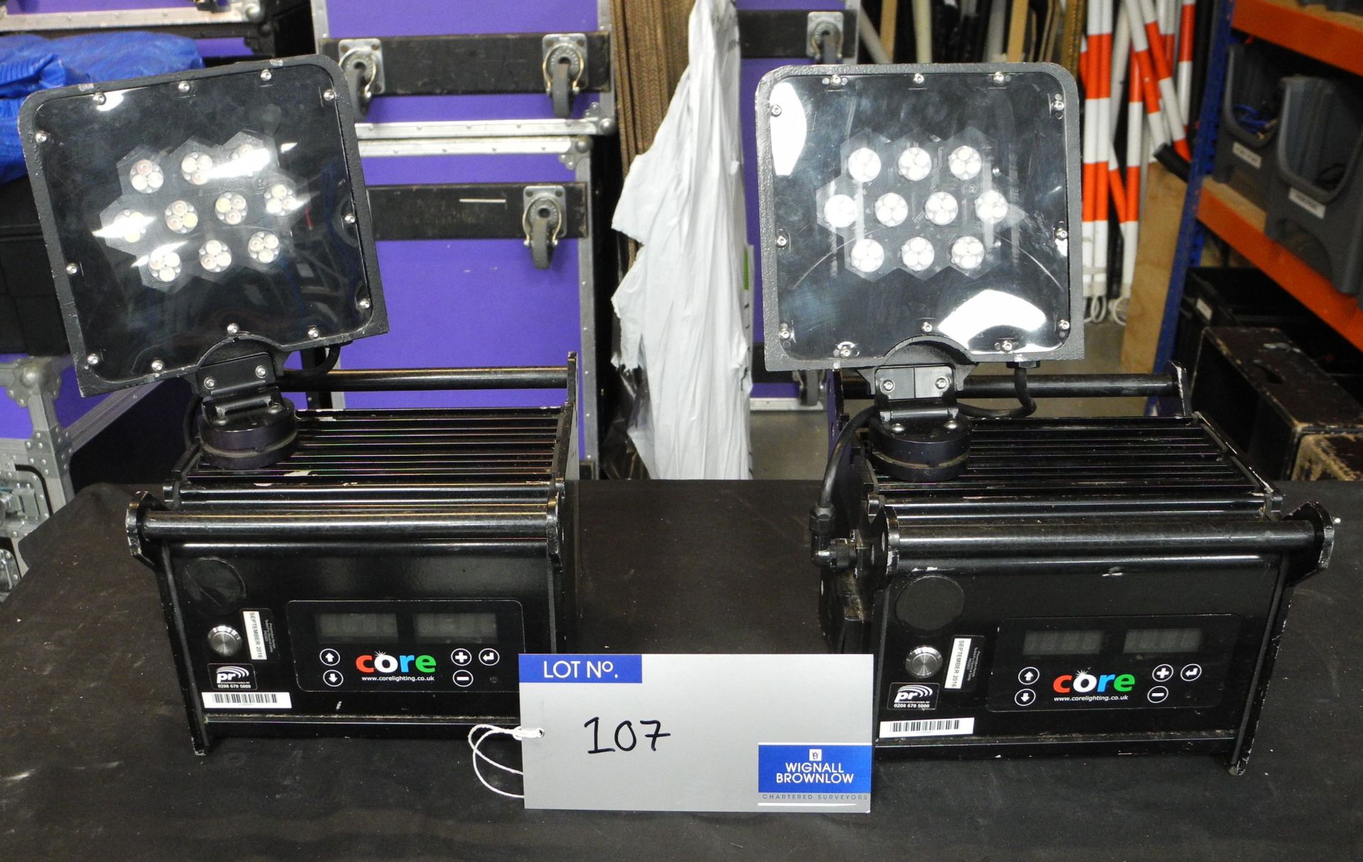 2 Core Point 30, P30 Rx/Tx Rugged Uplighters, good working condition, case not included-located at