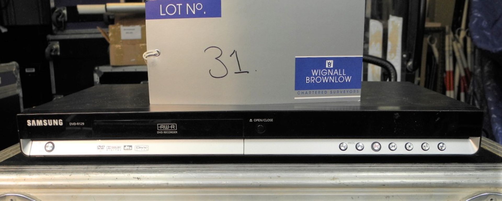 A Samsung DVD-R129 DVD Recorder in flight case, good condition-located at PR Live, Unit 6, Windsor