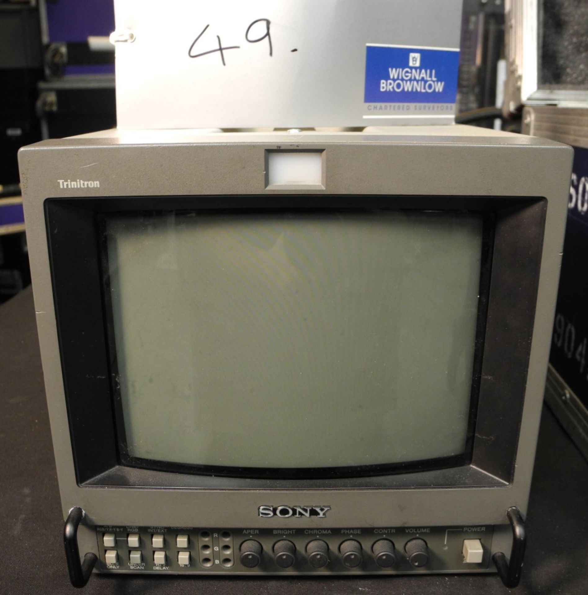 A Sony PVM-9042QM 9in Preview Monitor in flight case with power cable; composite/component inputs,