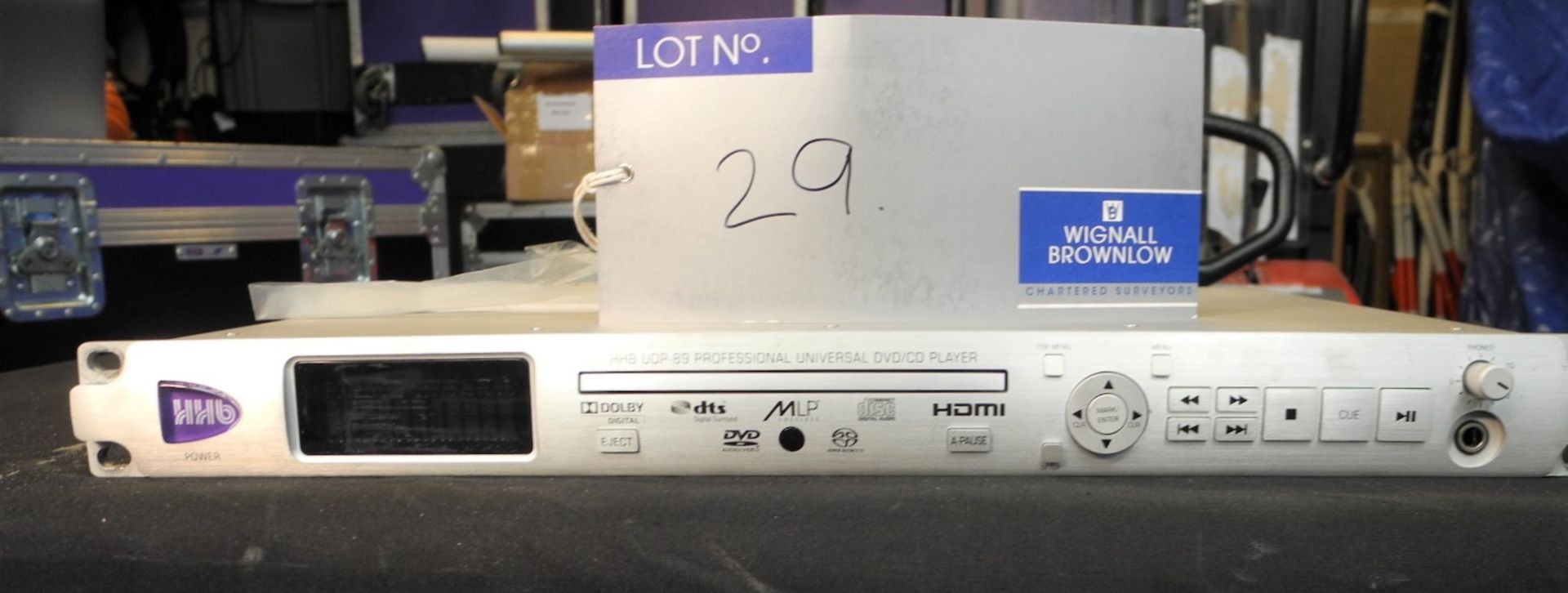 A HHB UDP-89 Professional Universal DVD/CD Player with IEC-13A Power Cable and Original Manual, full