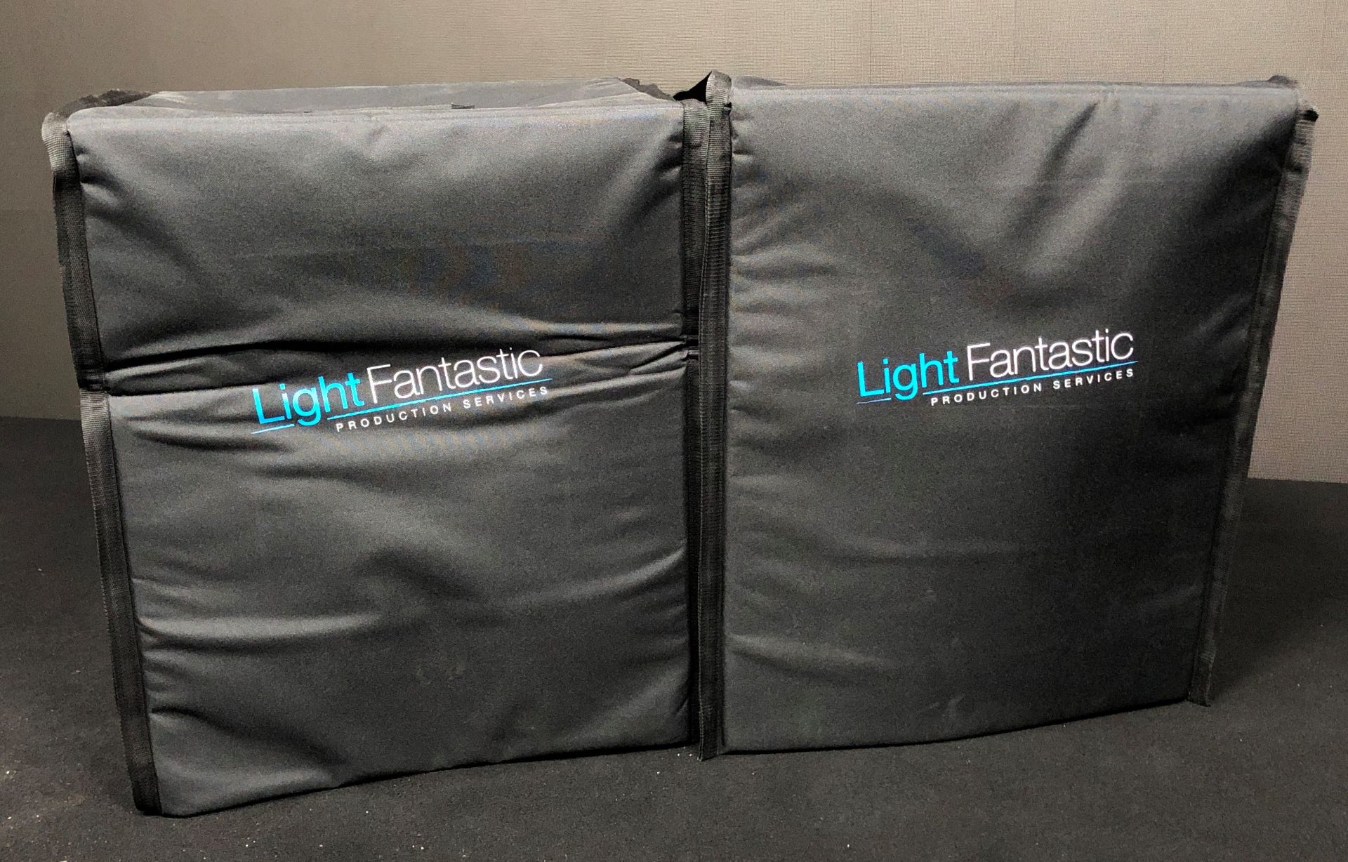 2 x Padded Transit Bags for D+B Q-Sub, branded 'Light Fantastic Production Services', 560mm x - Image 2 of 6