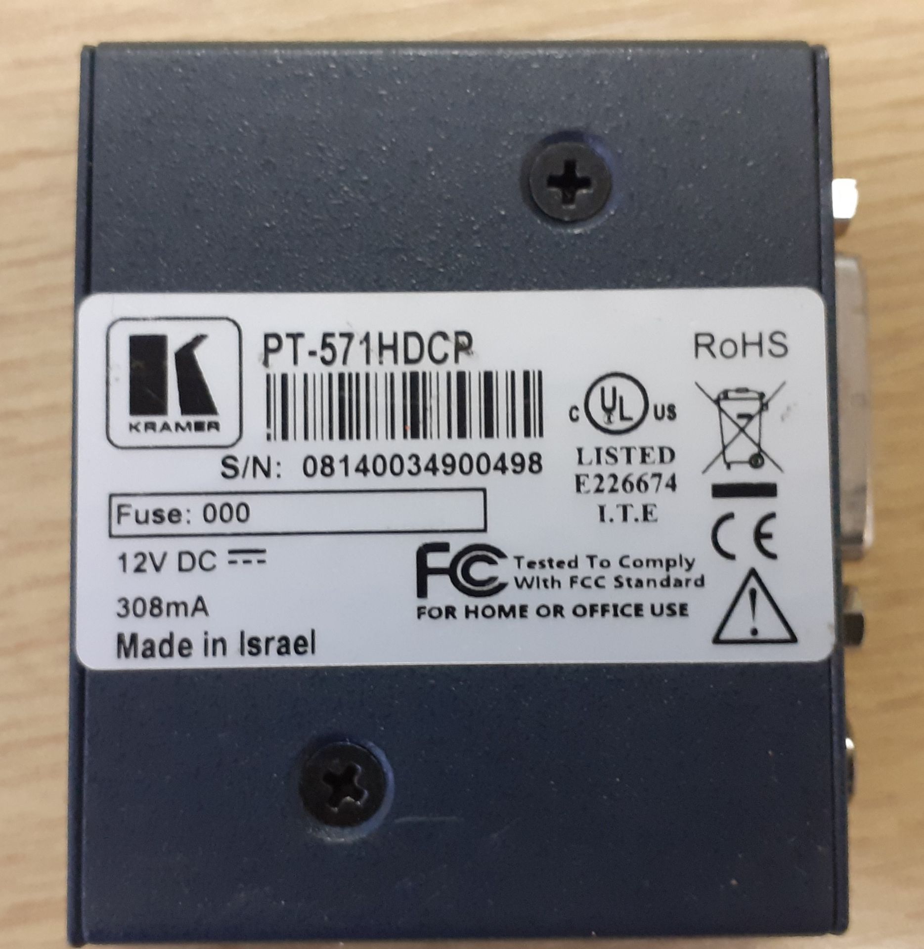 A Kramer PT-571HDCP DVI HDCP 2.2 Compact Transmitter over PoC Long–Reach DGKat (as new condition)( - Image 4 of 5