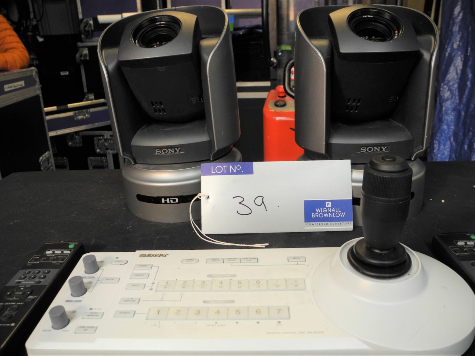 A Sony Remote Camera Kit; 2 x BRC-H700 head unit with optional HD-SDI cards, 1 x RM-BR300 control - Image 2 of 3