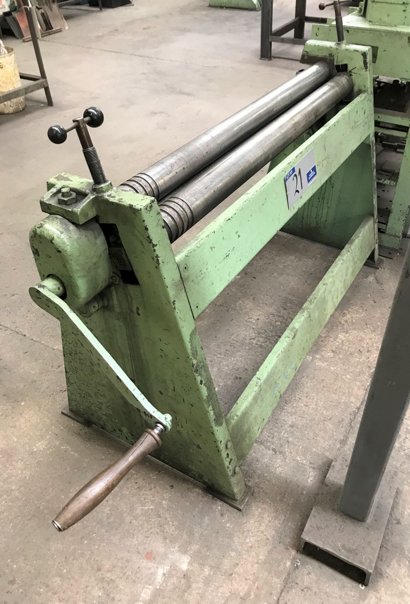 A Set of FJ Edwards Manual Triple Bending Rolls, 48in x 3in.