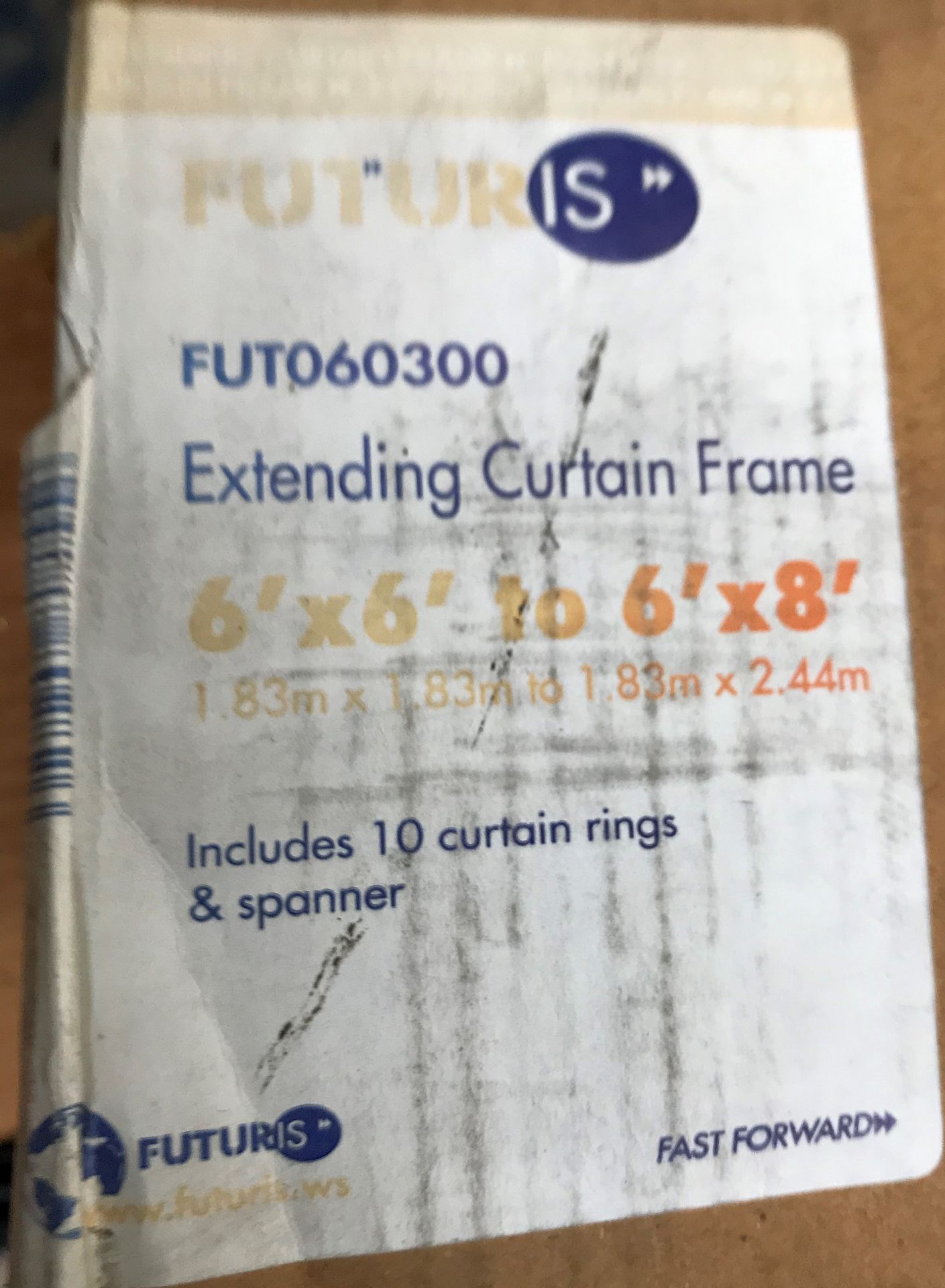 A Futuris FUT060300 Extending Curtain Frame, 6ft x 6ft to 6ft x 8ft with curtain. - Image 2 of 2