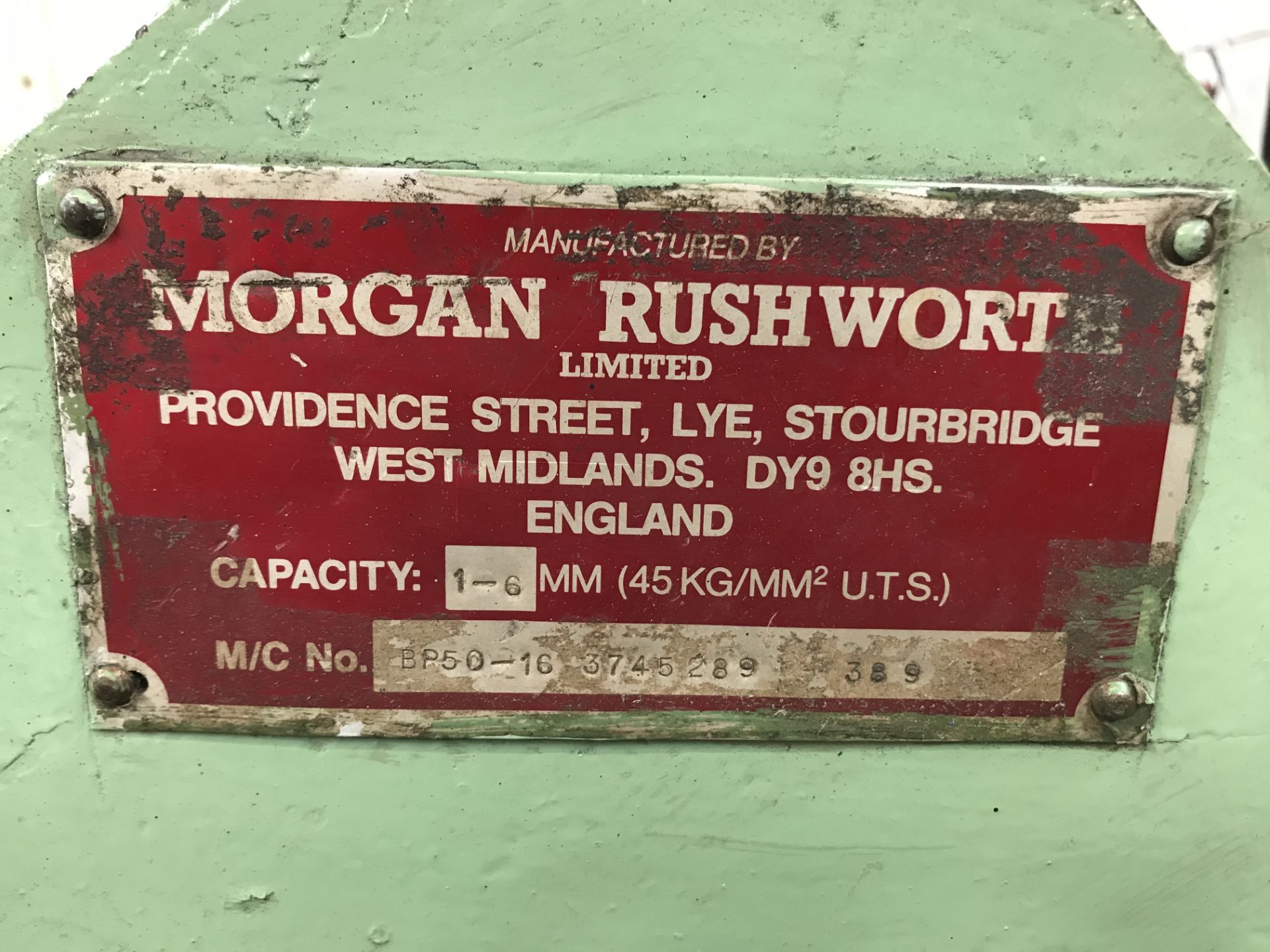 A Morgan Rushworth BP50-16 Manual Box and Pan Folding Press No.3745289 389, 1-6mm capacity on mobile - Image 5 of 5