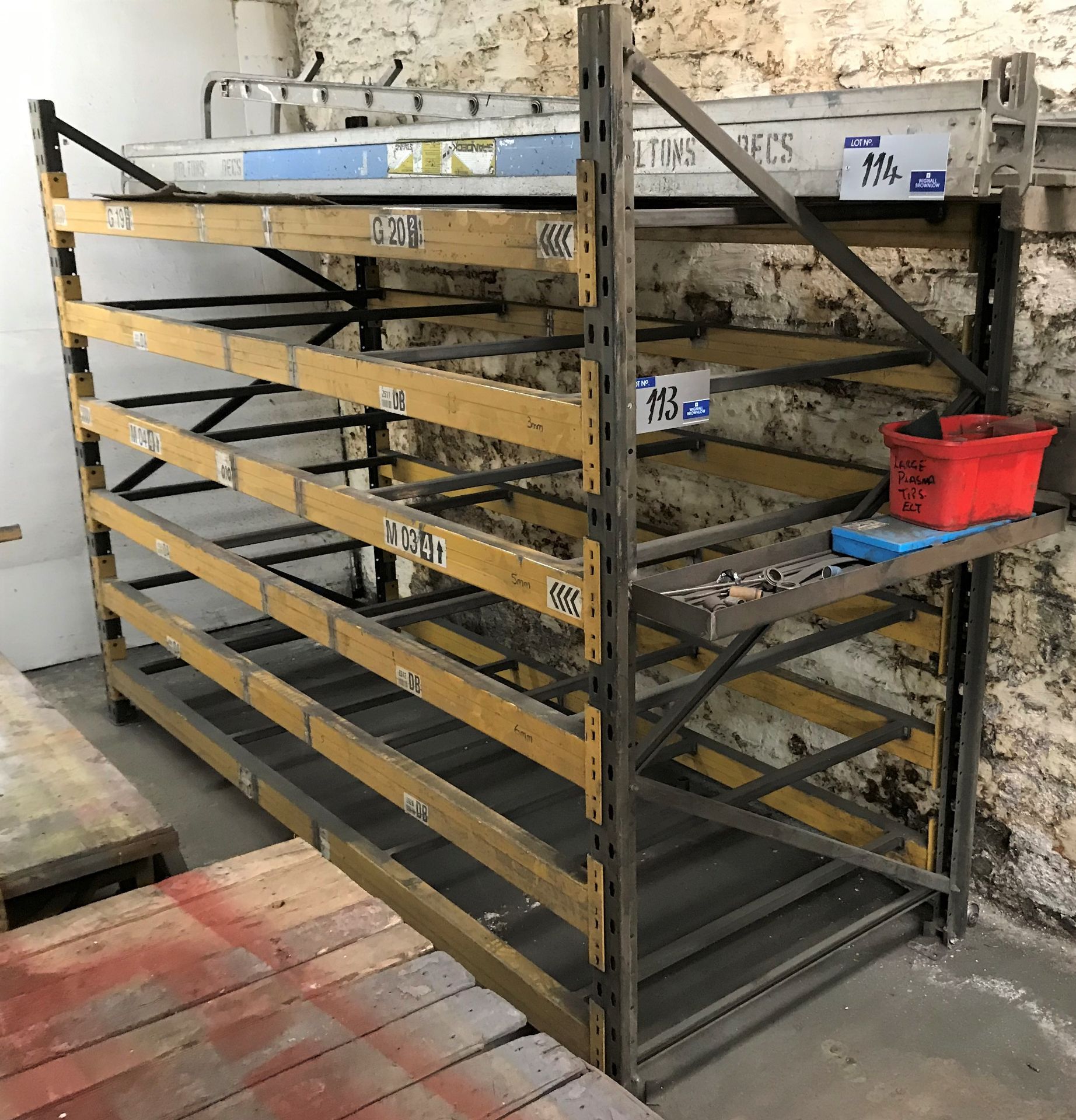 A Link 51 6 tier Boltless Steel Rack: 2 uprights 2000mm x 1100mm; 6 pairs beams 2600mm x 95mm x