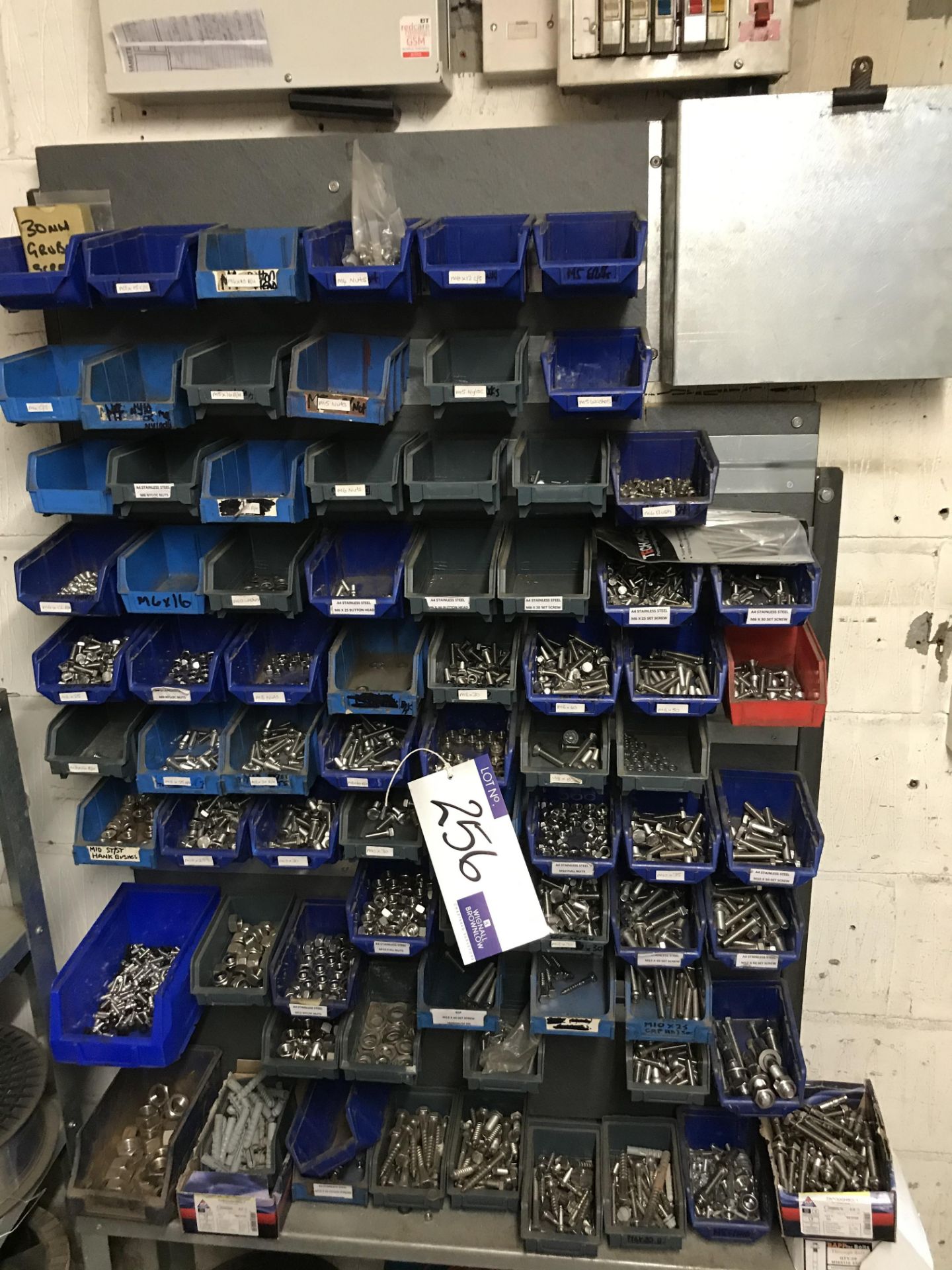 A Quantity of Stainless Steel Fixings in Lin Bins including Nuts, Bolts and Washers.