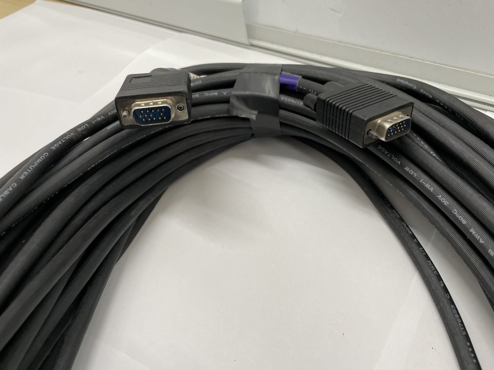 4 VGA Male to VGA Male Video Leads, 20m (ex hire, used condition)-located at Pro Event Solutions,