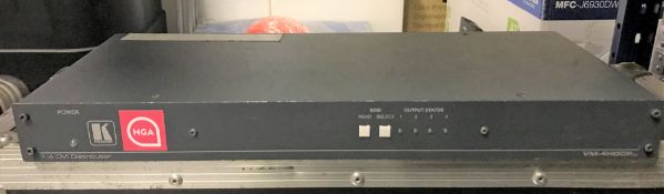 A Kramer VM-4HDCPXL 1:4 DVI Distribution Amplifier with flight case, 600mm x 295mm x 190mm (