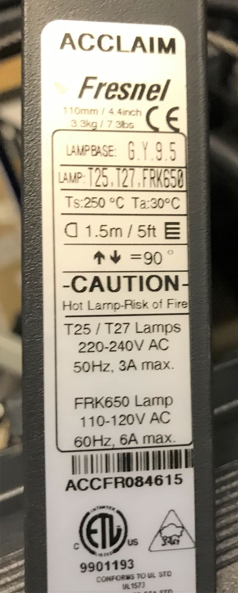 2 Acclaim Axial Profile Spot Lights with 4 Acclaim Fresnel Lights and Flight Case, 900mm x 610mm x - Image 5 of 6