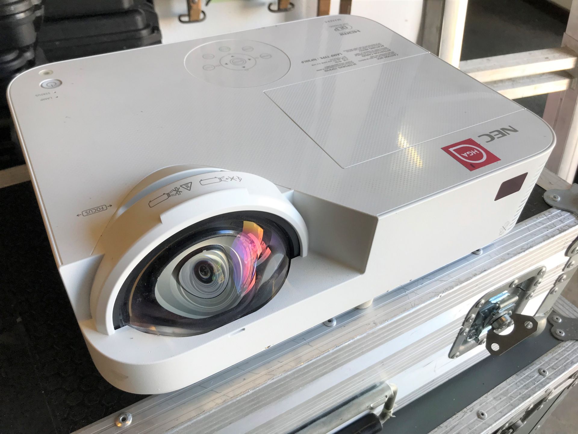 An NEC NP-M332XS DLP Projector with flight case, 620mm x 340mm x 200mm (located at Unit 2,