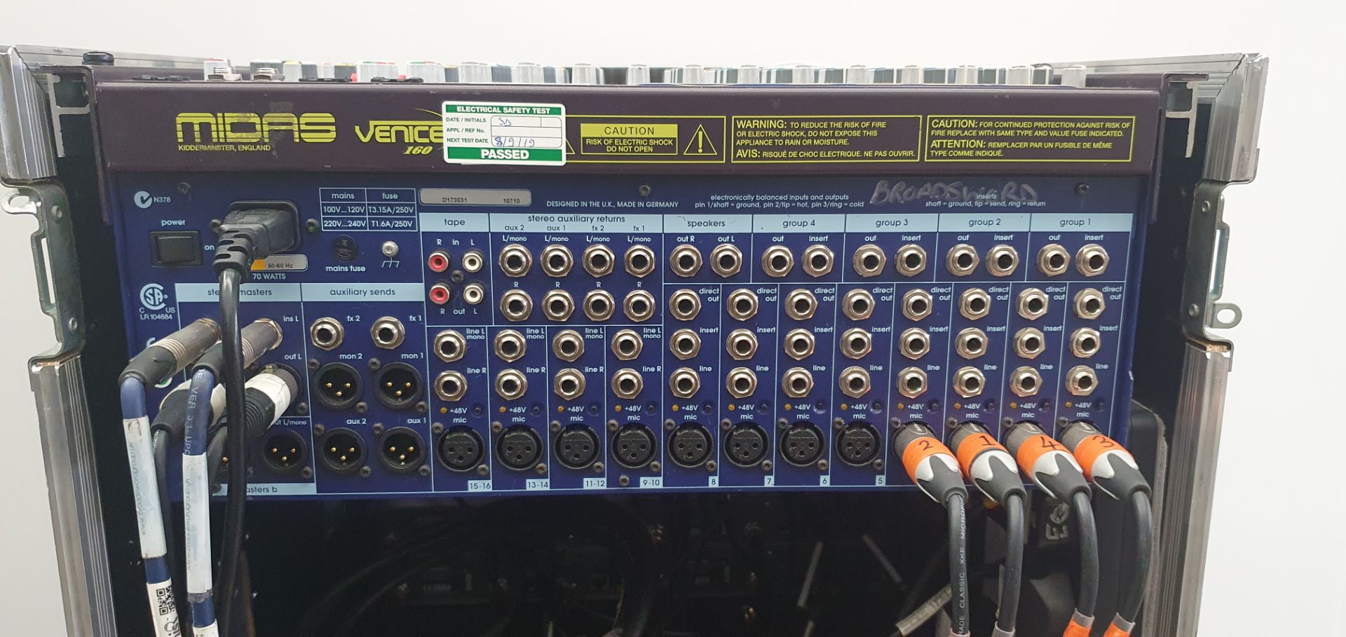 A Midas Venice 160 8+4 Sound Mixing Desk (DDR) with BSS FCS966 oPAl Constant Q Graphic Equaliser, - Image 6 of 8
