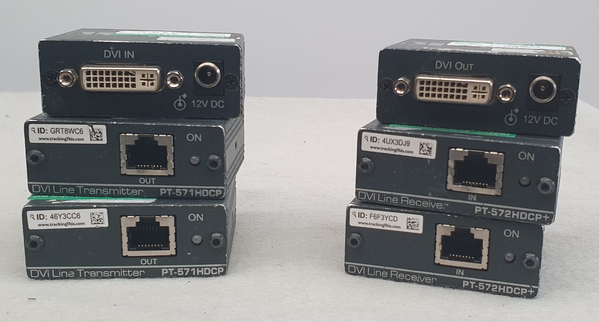 3 pairs Kramer PT-571HDCP CAT5 DVI Line Transmitters and PT-572HDCP+ CAT5 DVI Line Receivers (no