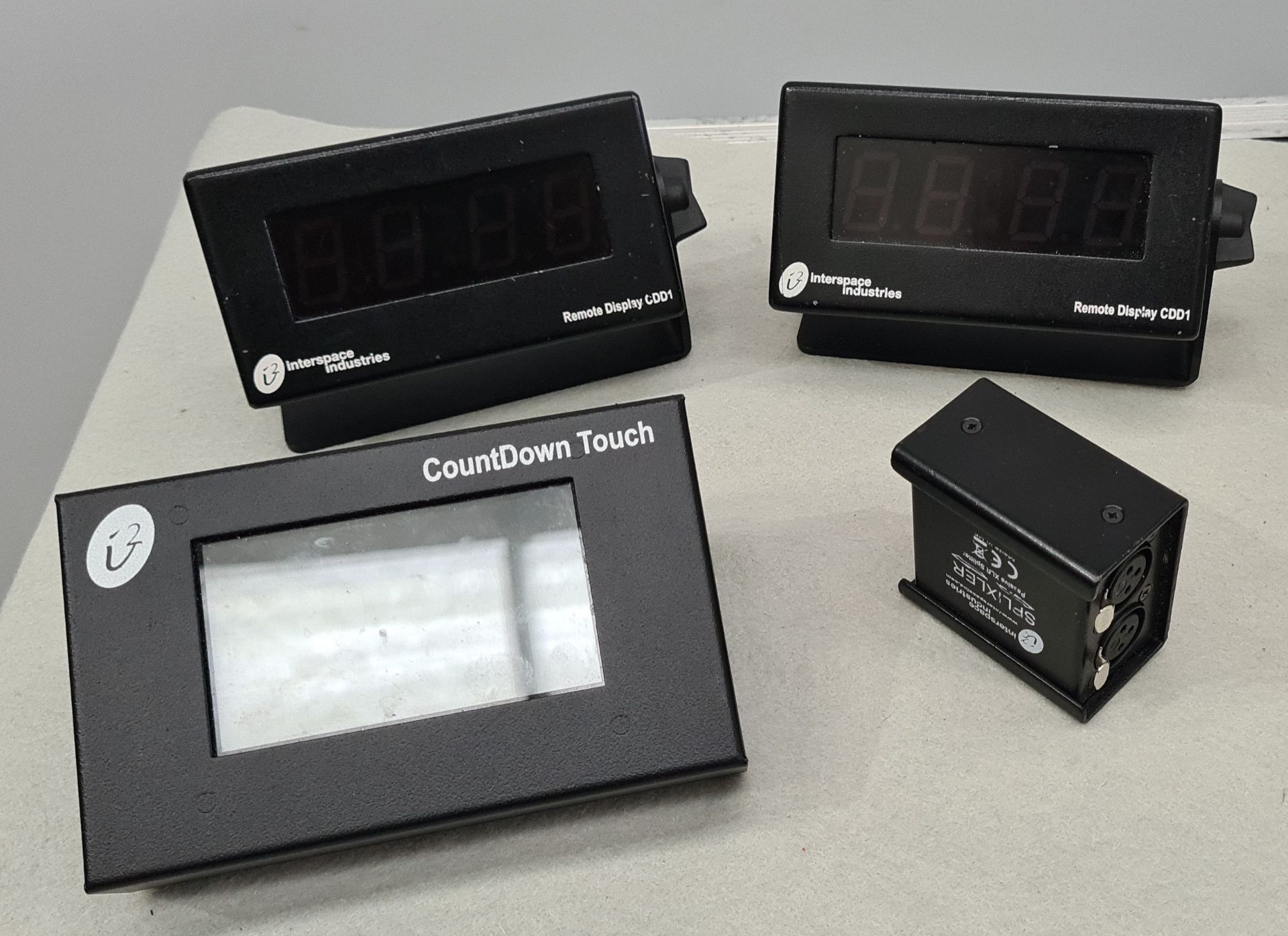 An Interspace Industries Countdown Touch Timer with Interspace flightcase, 2 CDD1 remote timer - Image 2 of 2