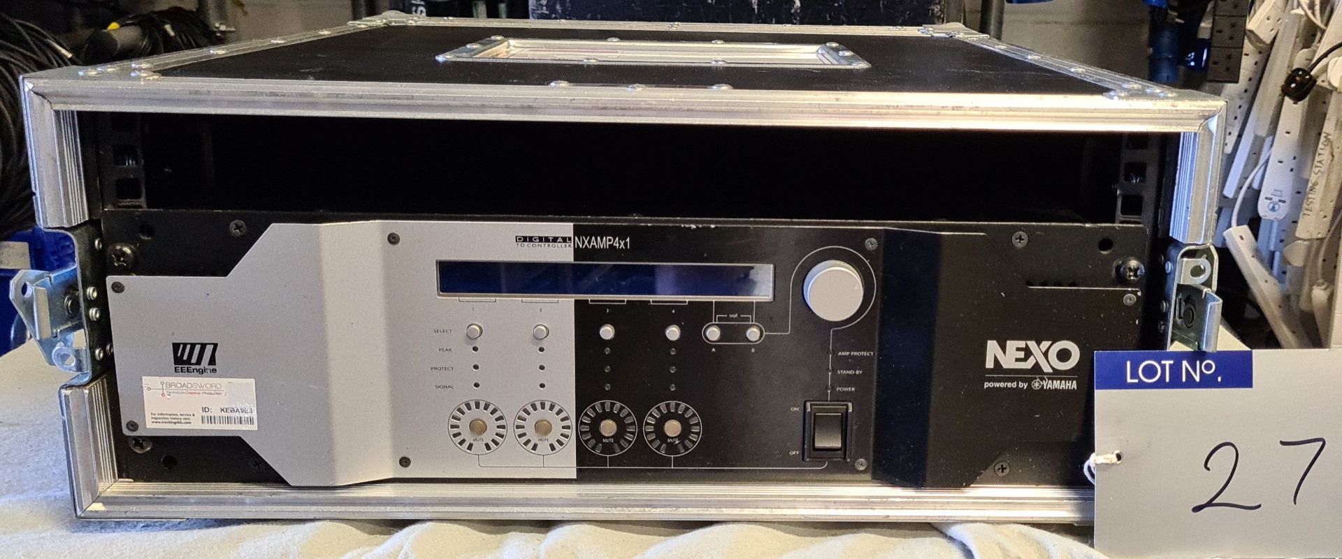 A Nexo NXAMP 4x1 Digital Power Amplifier with flight case (fully tested and working).
