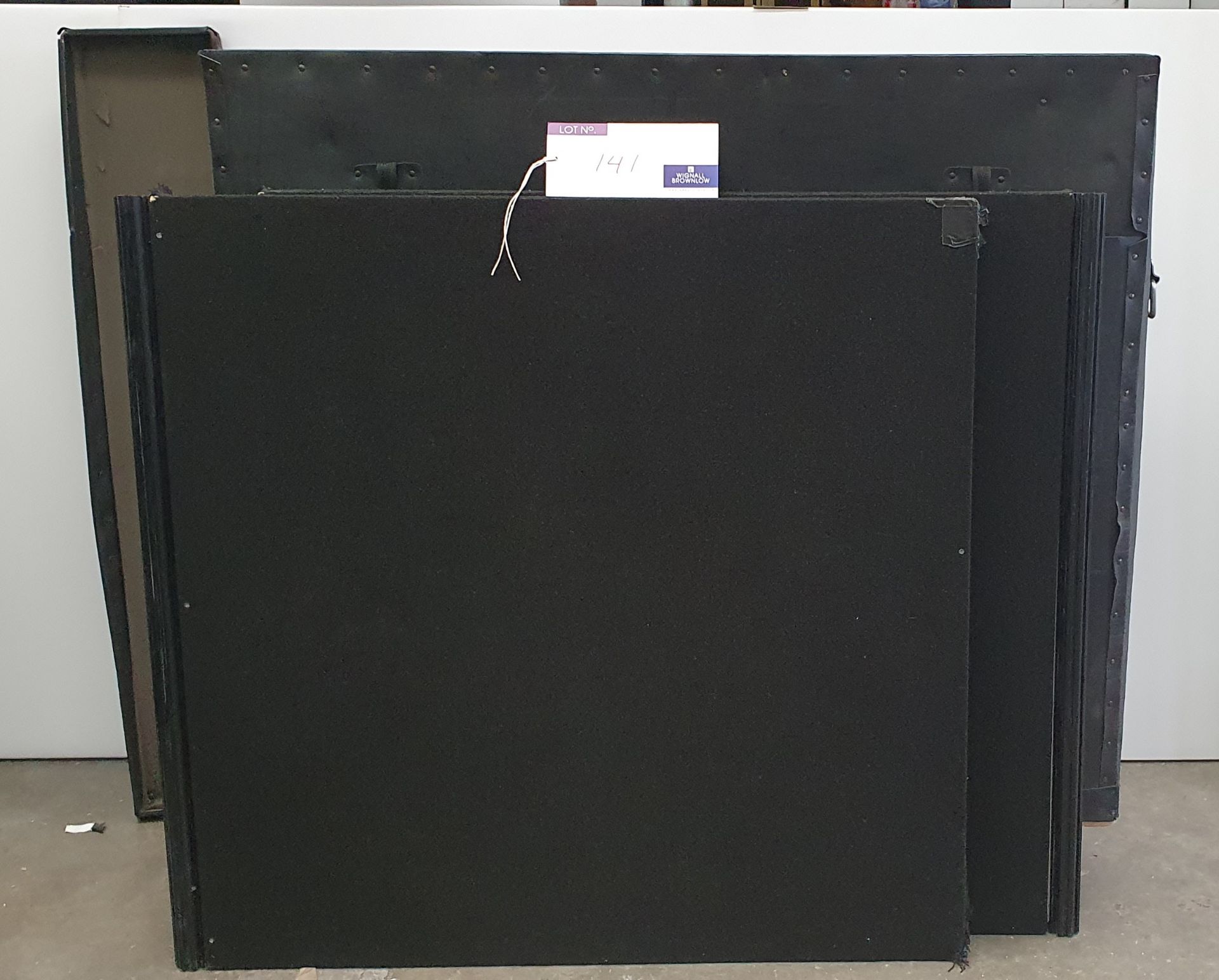 An AV Hide Kit with 4 Panels, 1m x 1m and 4 Poles with mobile travel case, 1190mm x 200mm x 1100mm.