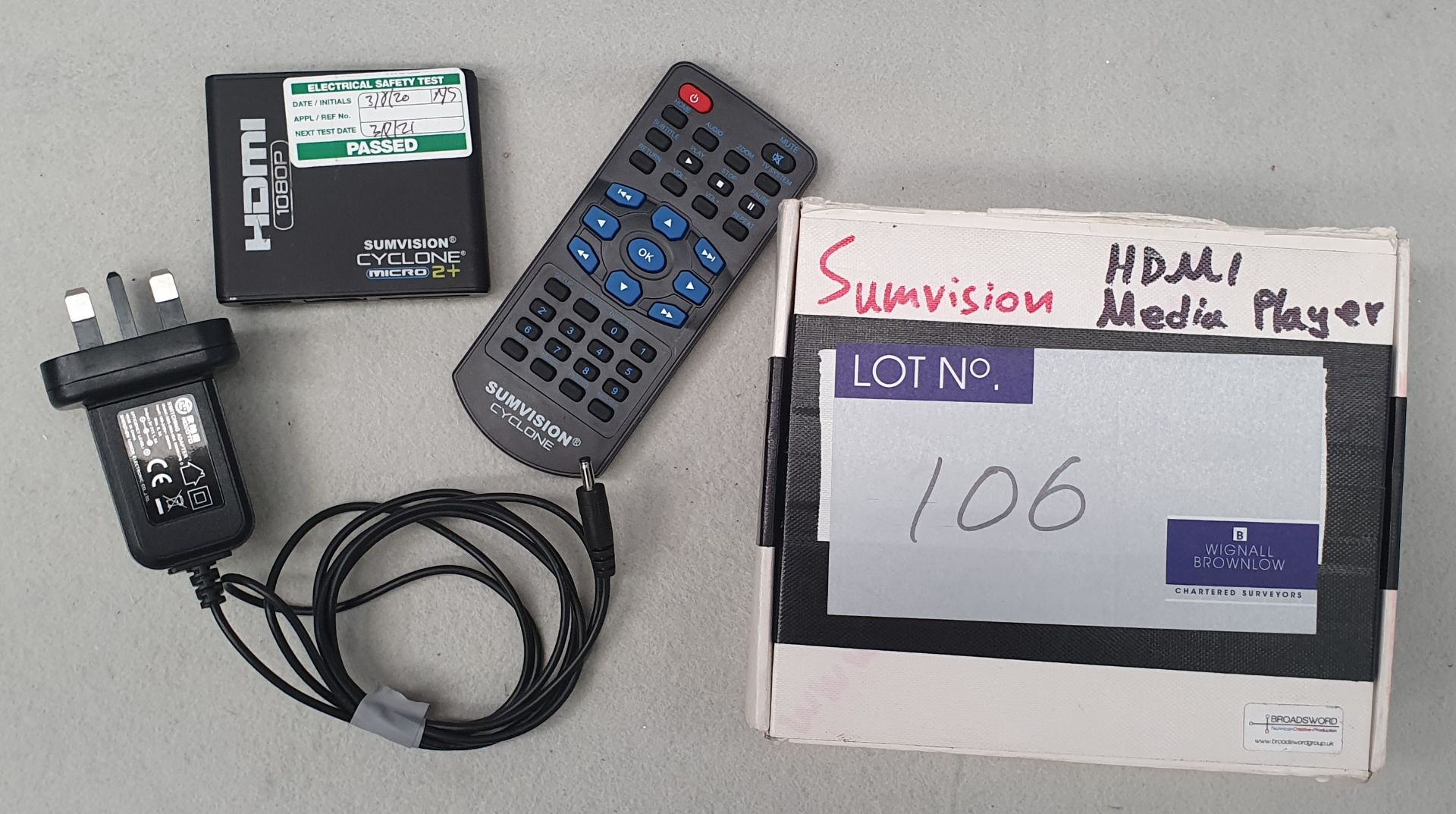 A Sumvision Cyclone Micro 2+ USB Media Player, HDMI Out with remote and psu (tested and working).