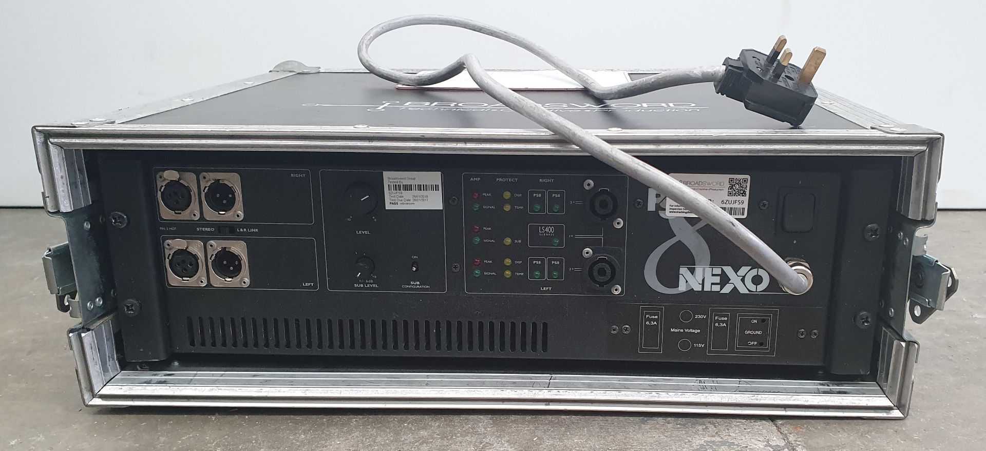 A Nexo PS8 Amplifier with flight case, 530mm x 530mm x 185mm (NB. heavy). - Image 2 of 2