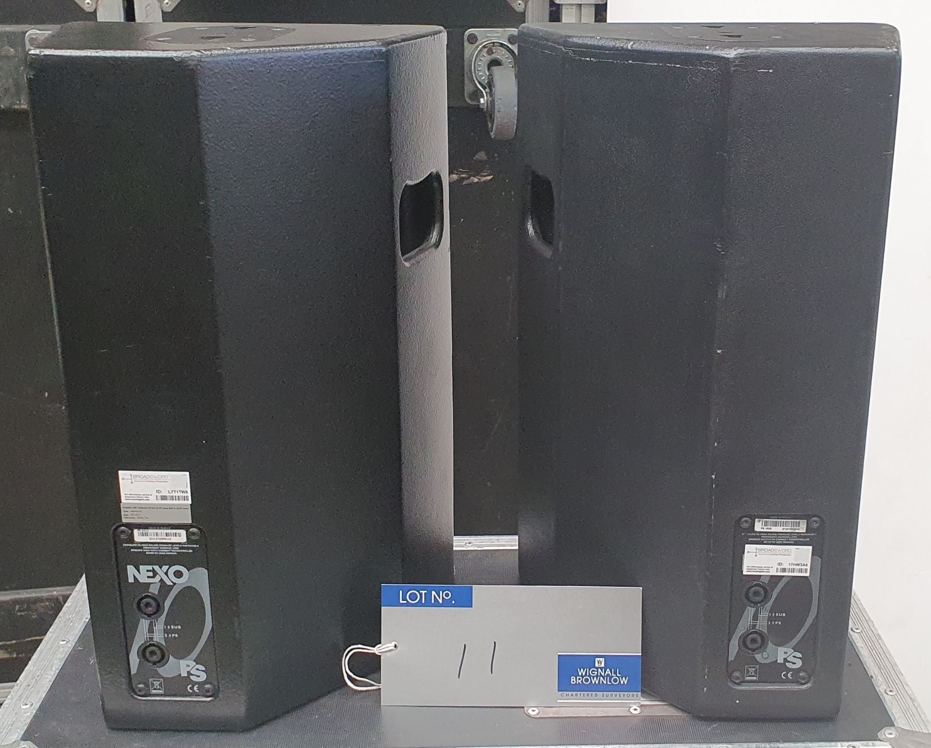 A Pair of Black Nexo PS10 Full Range Loudspeakers with mobile flight case. - Image 3 of 4