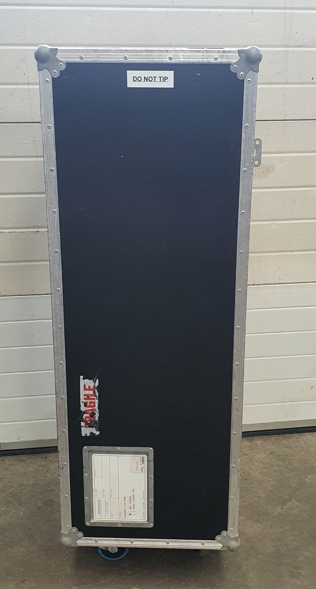 A Perspex Lectern with mobile flight case, 510mm x 620mm x 1350mm. - Image 3 of 3