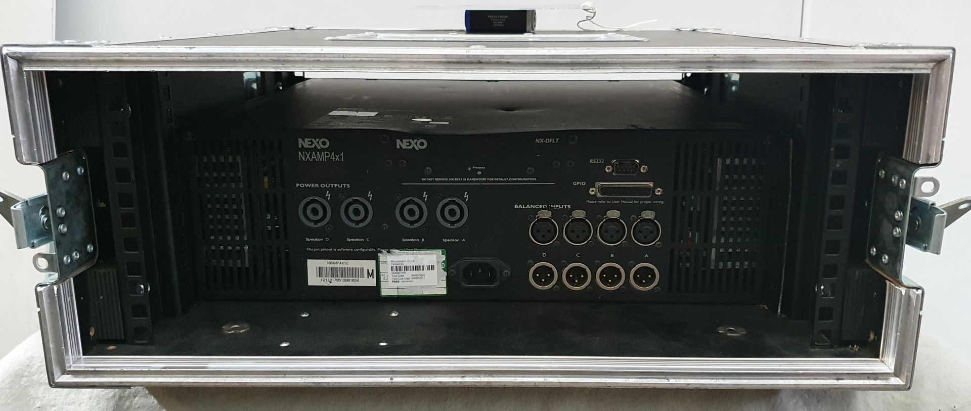 A Nexo NXAMP 4x1 Digital Power Amplifier with flight case (fully tested and working). - Image 3 of 4