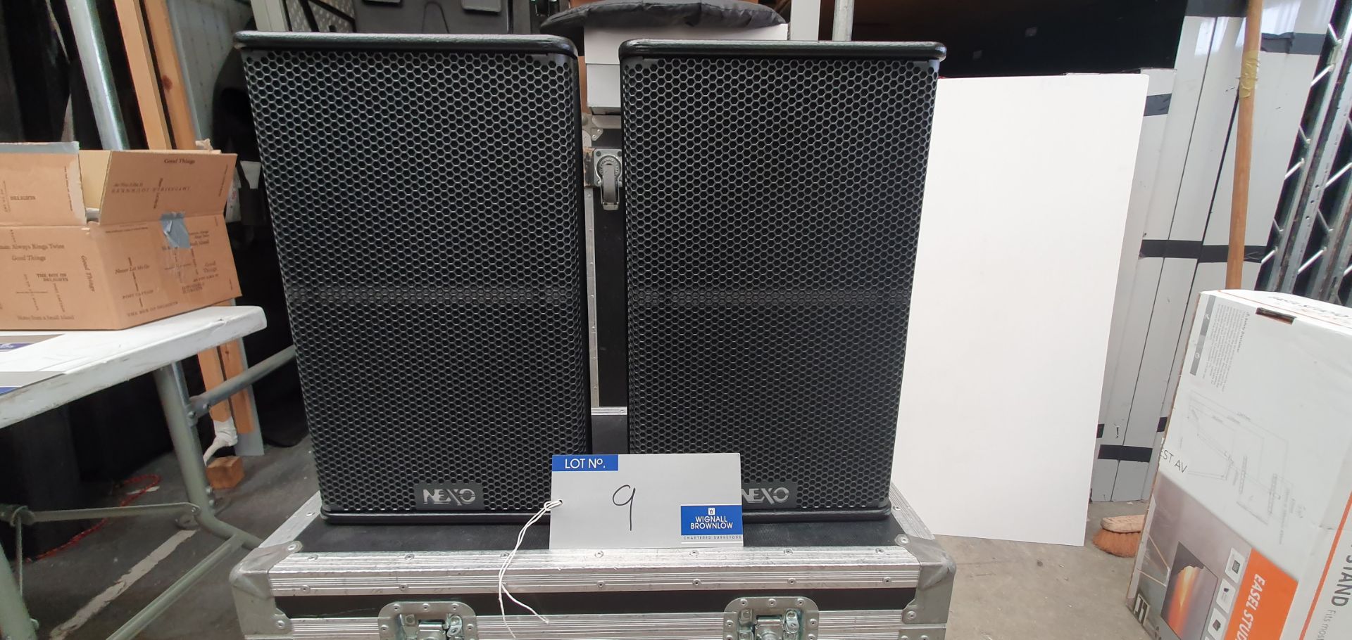 A Pair of Black Nexo PS10 Full Range Loudspeakers with 5star mobile flight case.