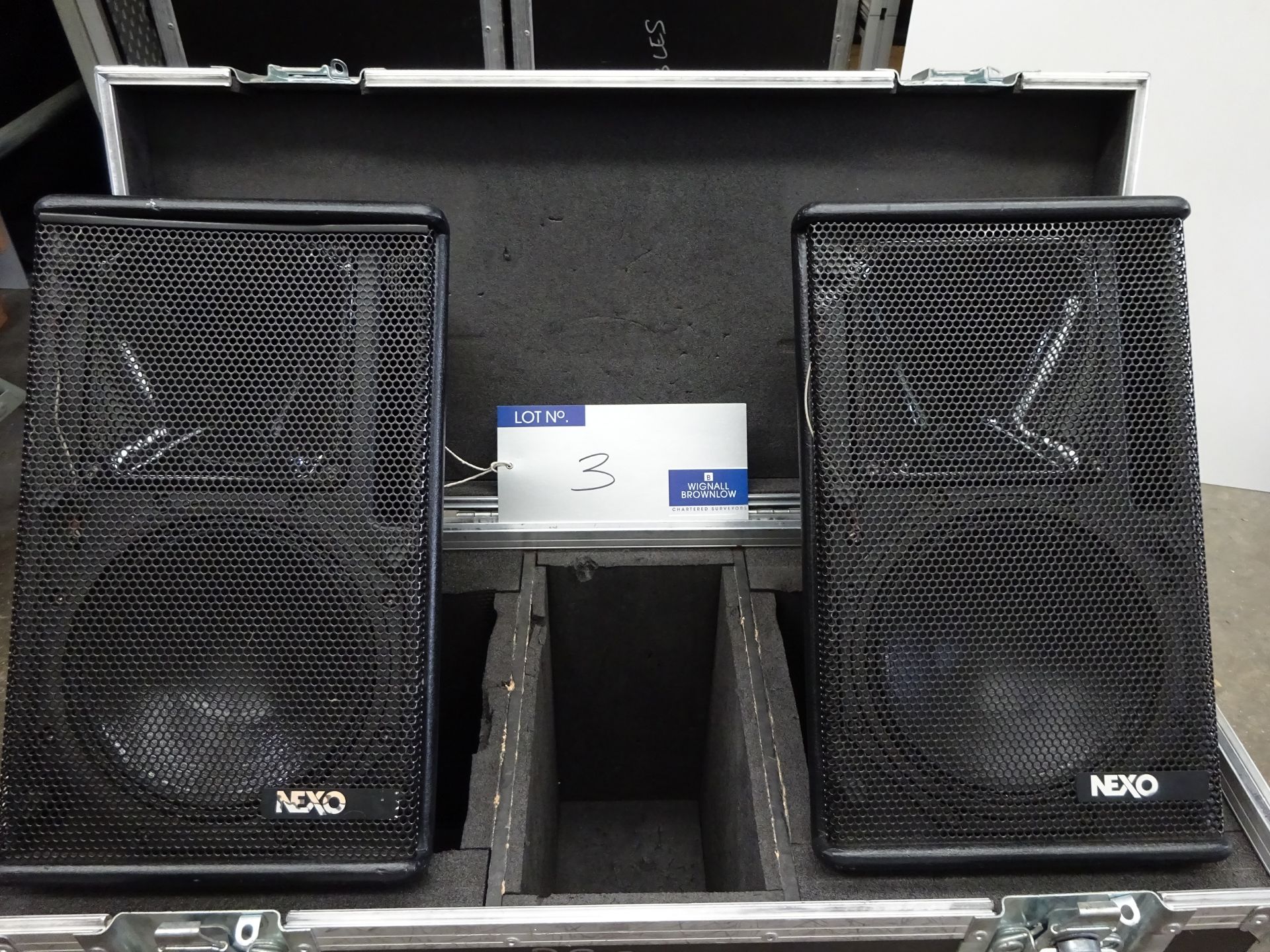 A Pair of Black Nexo PS8 Full Range Loudspeakers with BSG mobile flight case, 400mm x 750mm x - Image 3 of 4