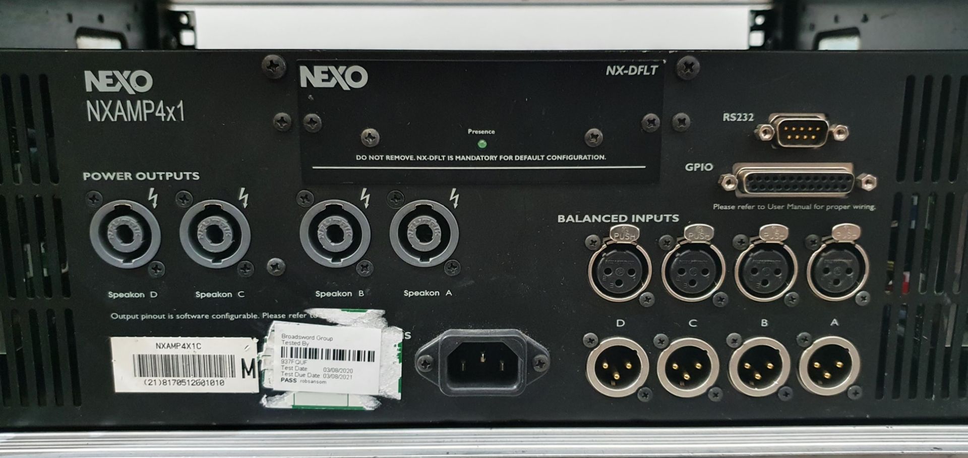 A Nexo NXAMP 4x1 Digital Power Amplifier with flight case (fully tested and working). - Image 4 of 4