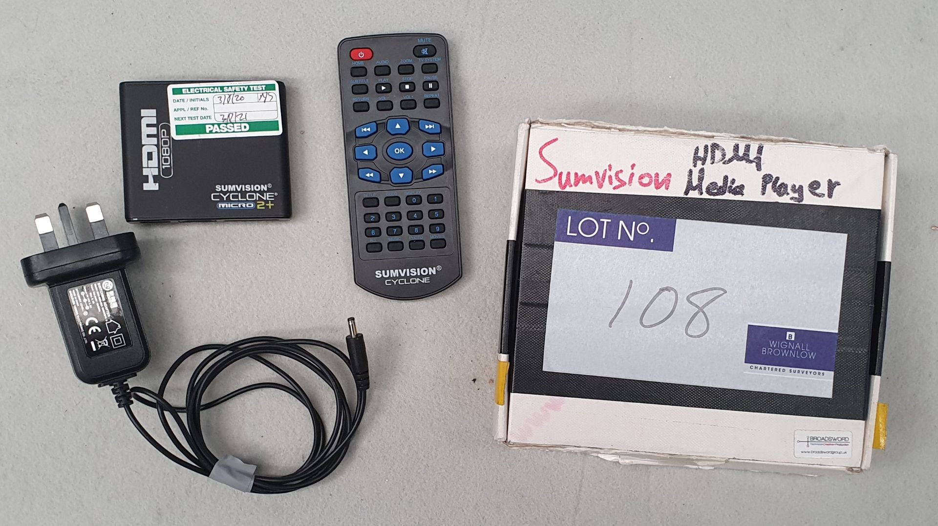 A Sumvision Cyclone Micro 2+ USB Media Player, HDMI Out with remote and psu (tested and working).