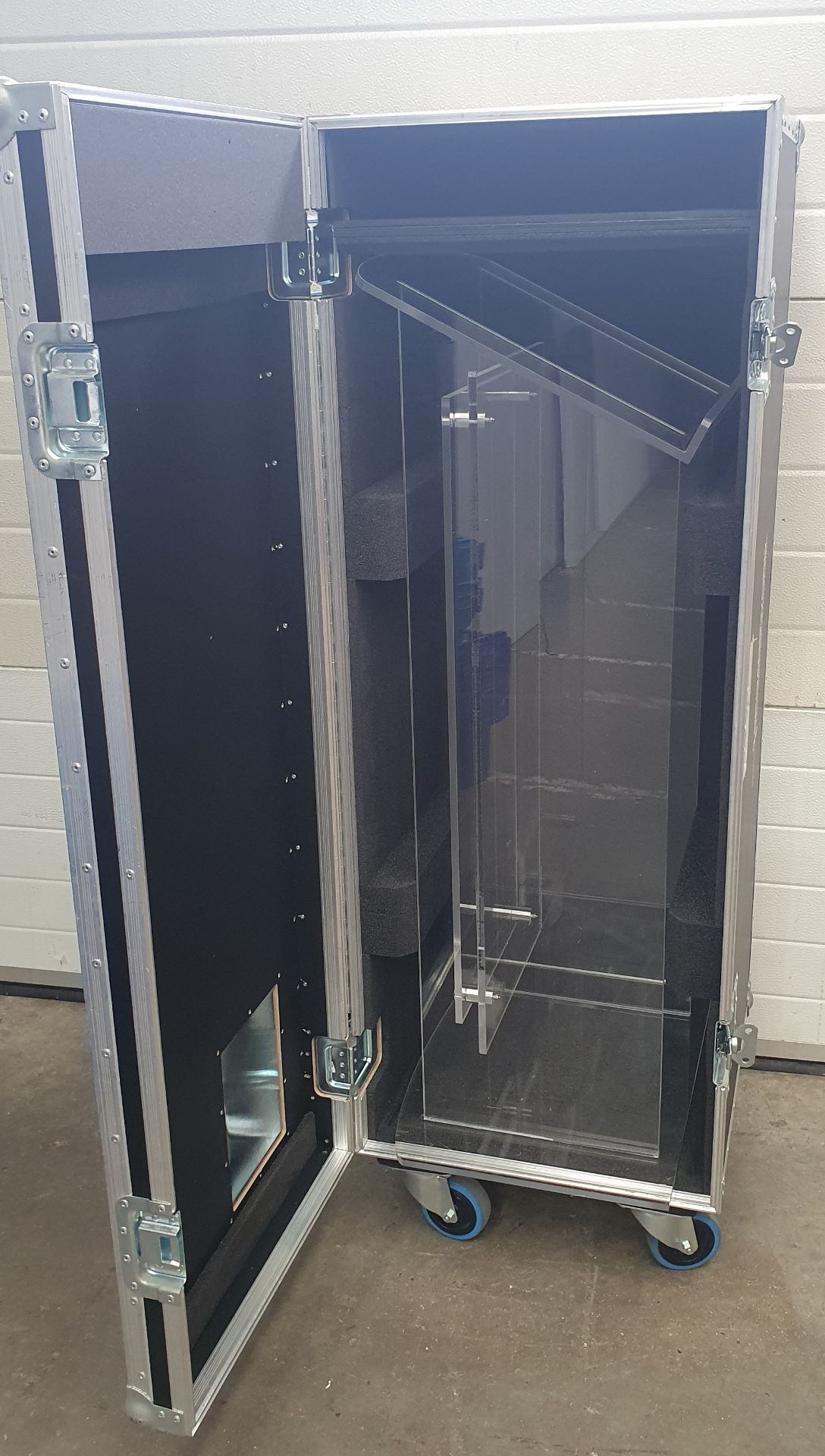 A Perspex Lectern with mobile flight case, 510mm x 620mm x 1350mm. - Image 2 of 3