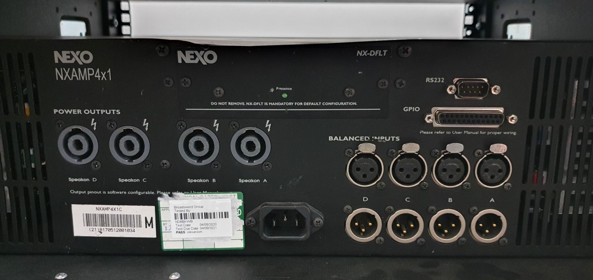 A Nexo NXAMP 4x1 Digital Power Amplifier with flight case (fully tested and working). - Image 4 of 4