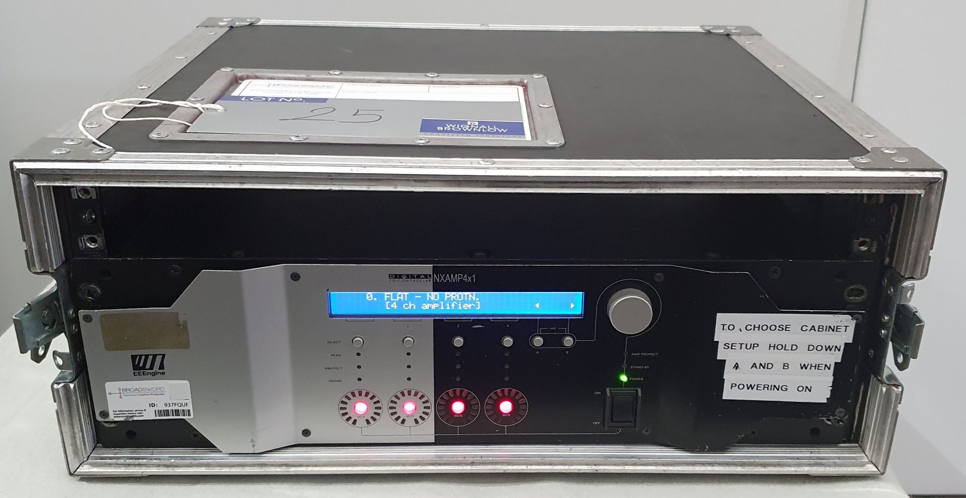 A Nexo NXAMP 4x1 Digital Power Amplifier with flight case (fully tested and working).