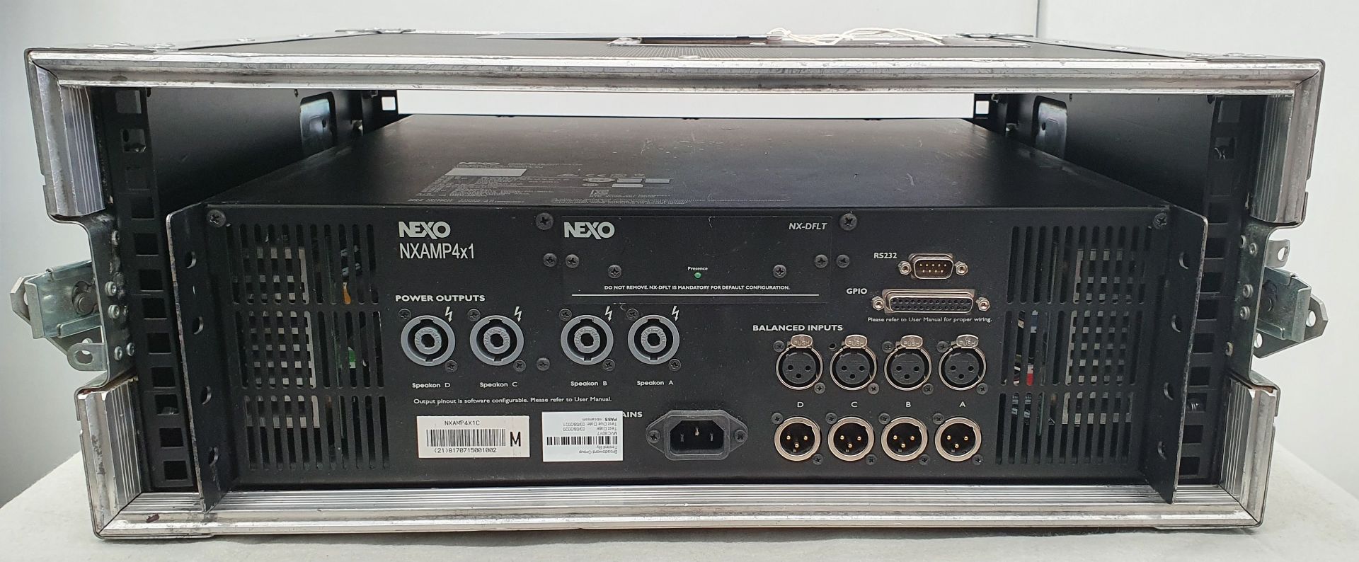 A Nexo NXAMP 4x1 Digital Power Amplifier with flight case (fully tested and working). - Image 3 of 4