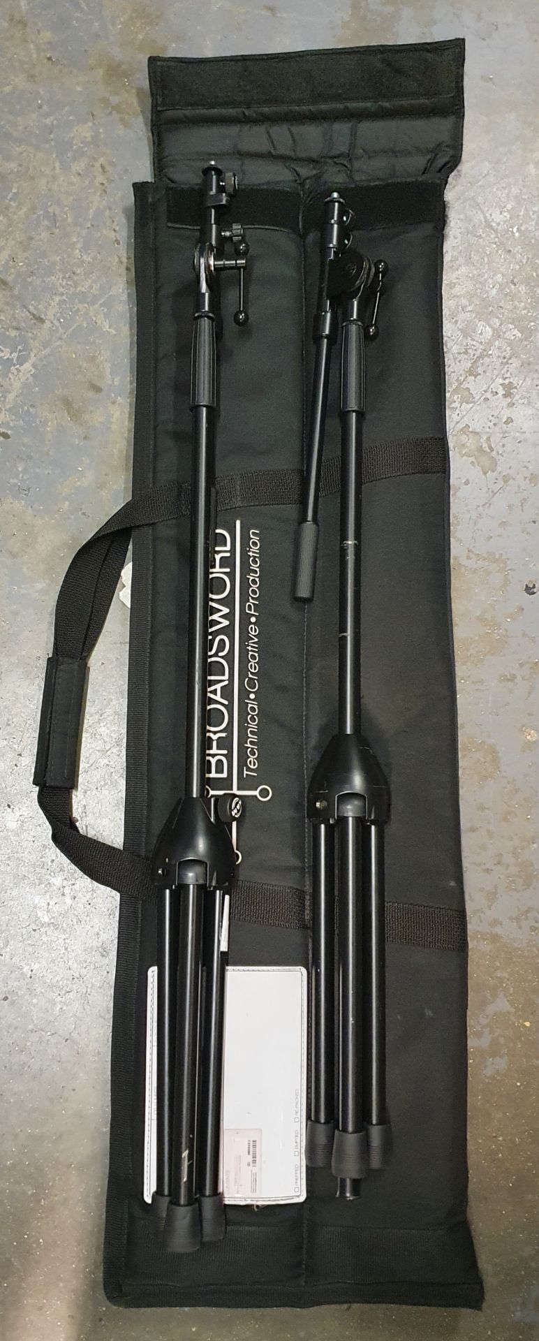 A pair of Microphone Boom Stands-Black.