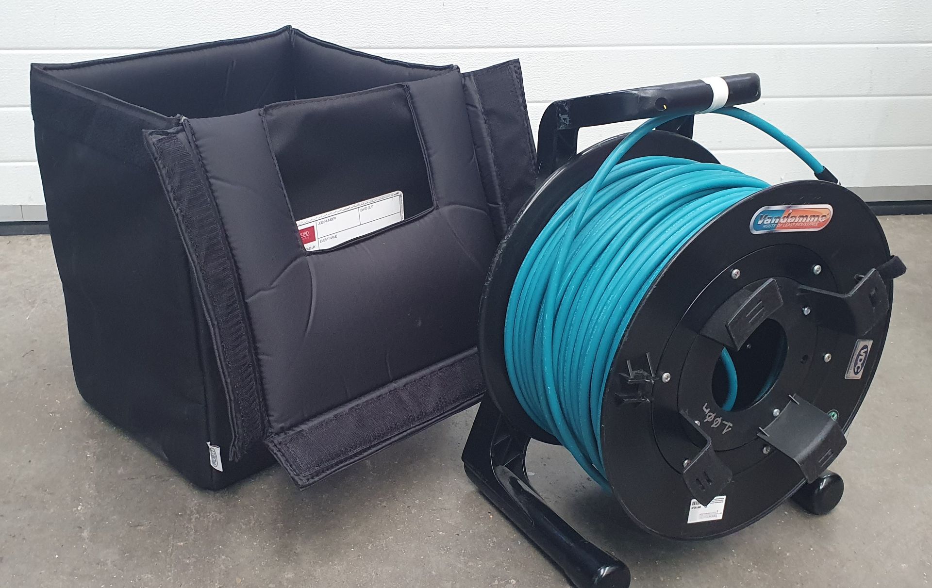 A Van Damme HD-SDI Cable Reel (75m) with carry bag.