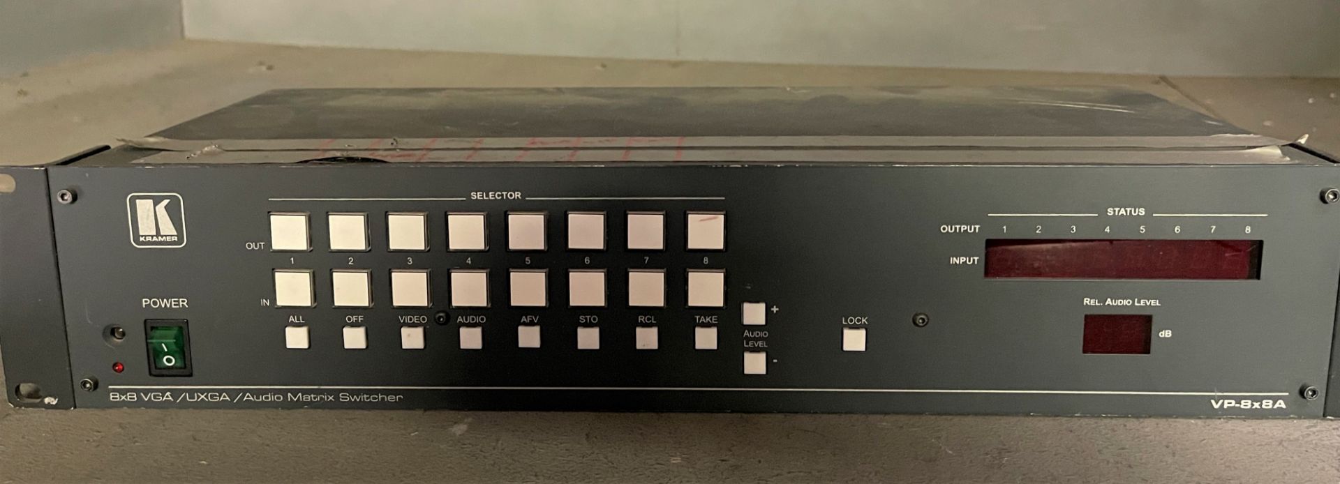 A Kramer VP-8x8A 8x8VGA/UXGA Audio Matrix Switcher, good condition, not tested