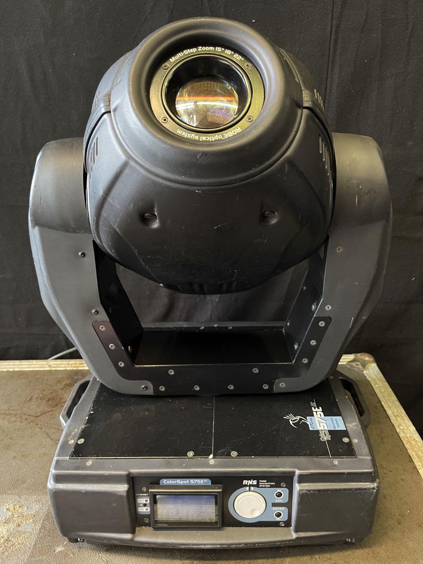 A Pair of Robe 575E AT Moving Head Spotlights, working, not tested, condition unknown with flight - Image 2 of 3