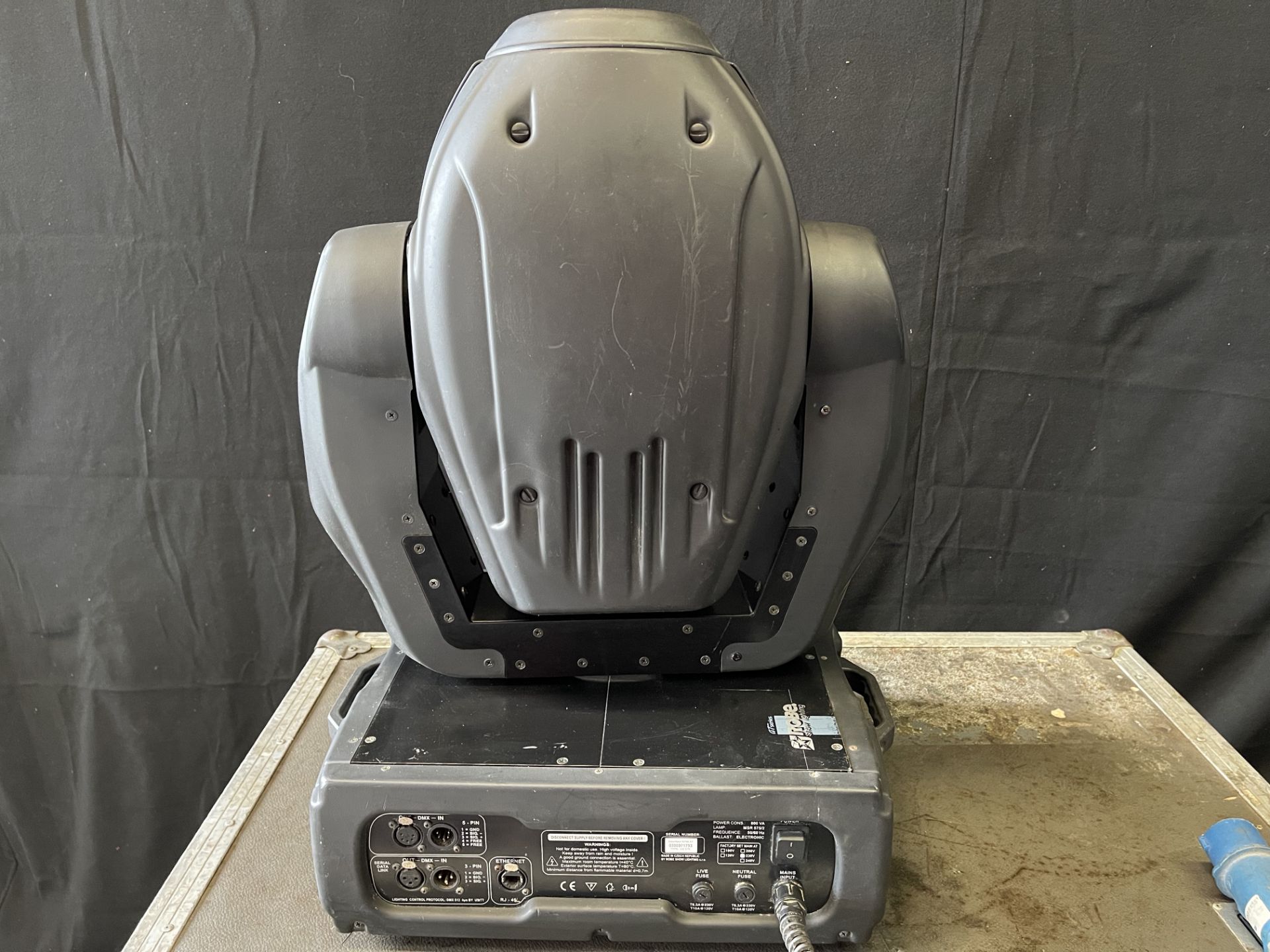 A Pair of Robe 575E AT Moving Head Spotlights, working, not tested, condition unknown with flight