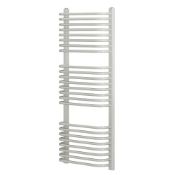 (G73) 1200x500mm WHITE CURVED D BAR TOWEL WARMER (H)1200MM (W)500MM