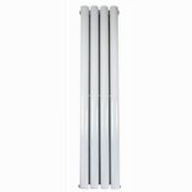 NEW & BOXED 1600x240mm Gloss White Single Oval Tube Vertical Radiator. RRP £161.99. RC31. 1600...