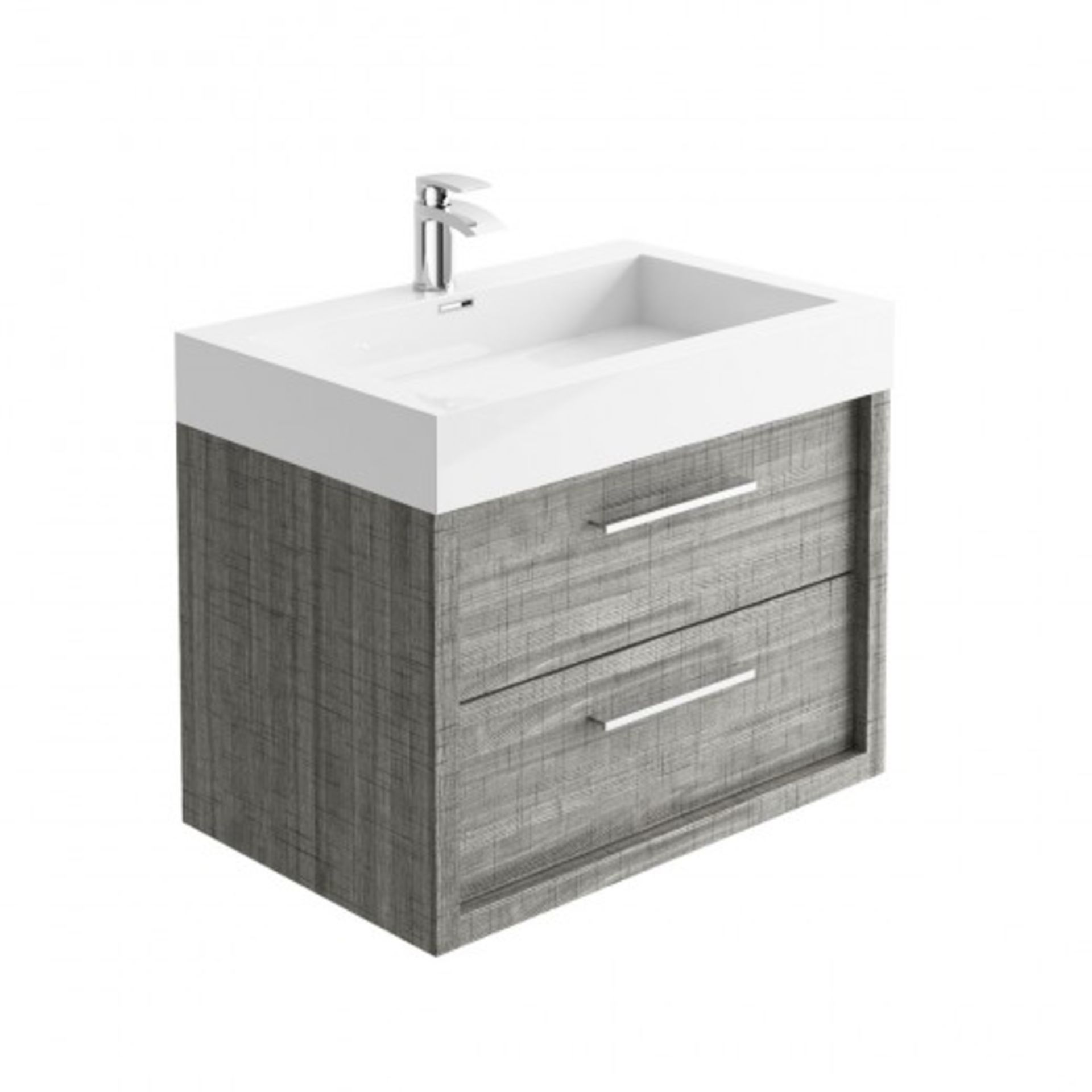 NEW (M57) Winslow 800mm Wall Mounted Vanity Unit & Basin - Grey Ash Effect. RRP £758.00. Comes... - Image 2 of 2