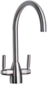 NEW (M91) Alfred Victoria Modern Kitchen sink mixer Brass Taps UL13 - Brushed nickel Finish. Co...