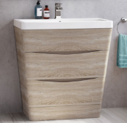 NEW & BOXED 800mm Austin II Light Oak Effect Built In Sink Drawer Unit - Floor Standing. RRP £...