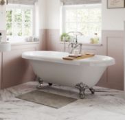 NEW 1690x740x620mm RICHMOND WHITE ROLLER TOP FREESTANDING BATH. RRP £1,049.With Chrome Ball F...