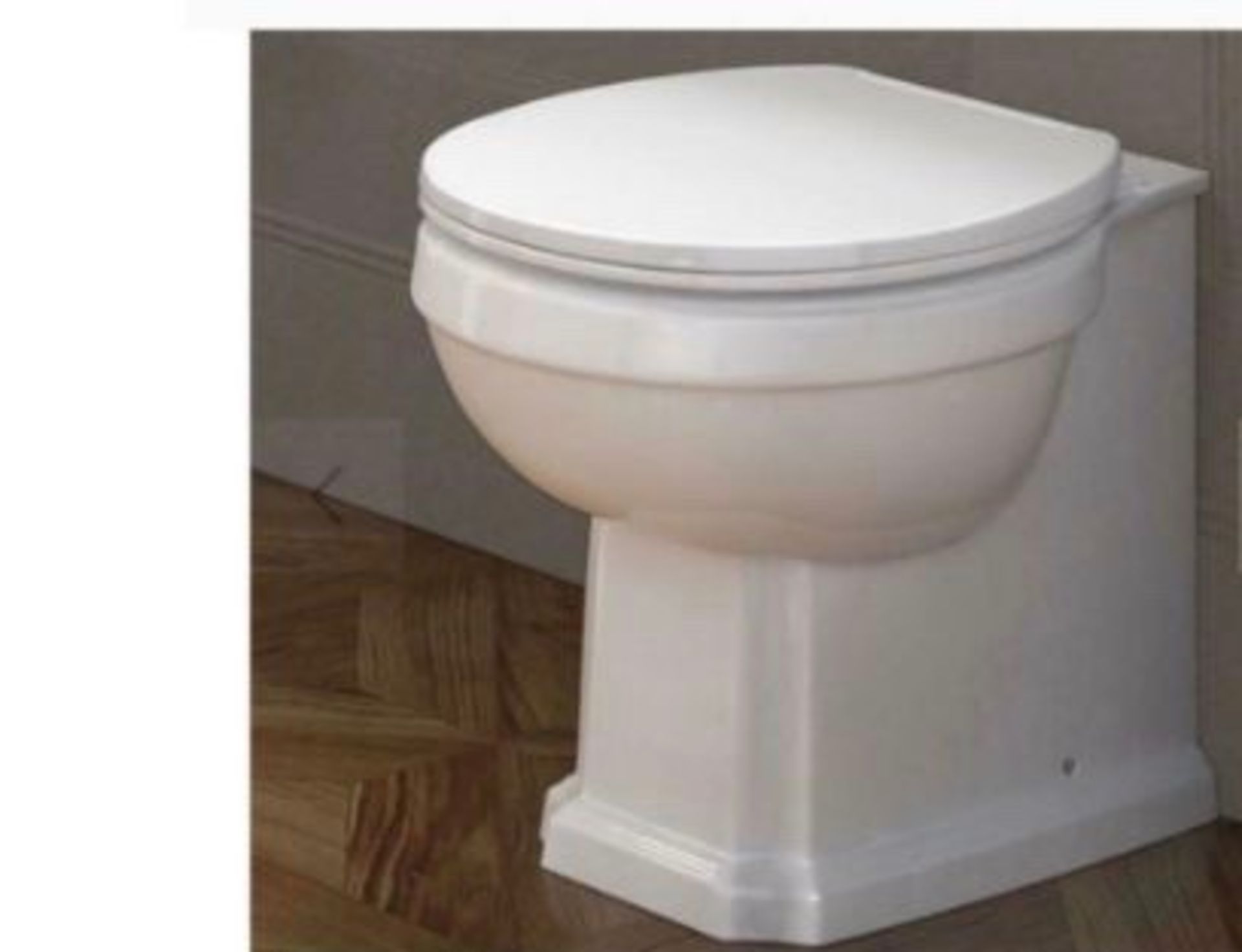 NEW & BOXED Cambridge Traditional Back to Wall Toilet & White Seat. CCG629BWP. Traditional ... - Image 2 of 2
