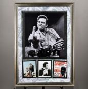 Johnny Cash Framed Art Presentation with Original Signature