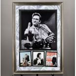 Johnny Cash Framed Art Presentation with Original Signature